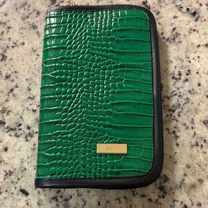 Makeup Junkie Emerald Crocodile Embossed Mini Portfolio